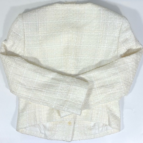 Veronica Beard Nathan Cotton Blend Tweed Jacket Blazer White 4 NWT - Picture 9 of 16